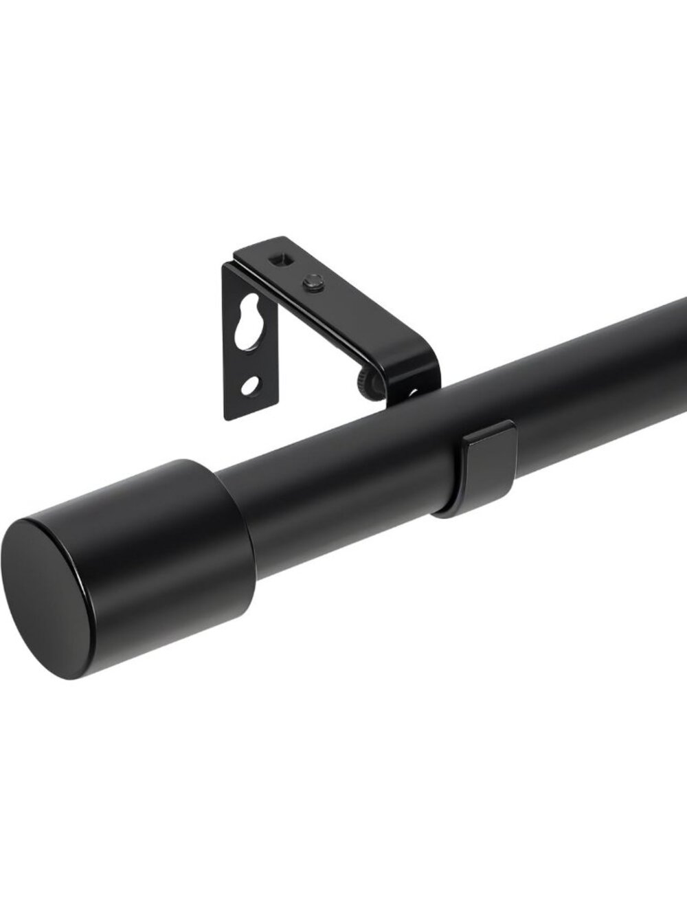 Heavy Duty Adjustable Black Curtain Rod Set 48-84 Inches - Stylish Window
